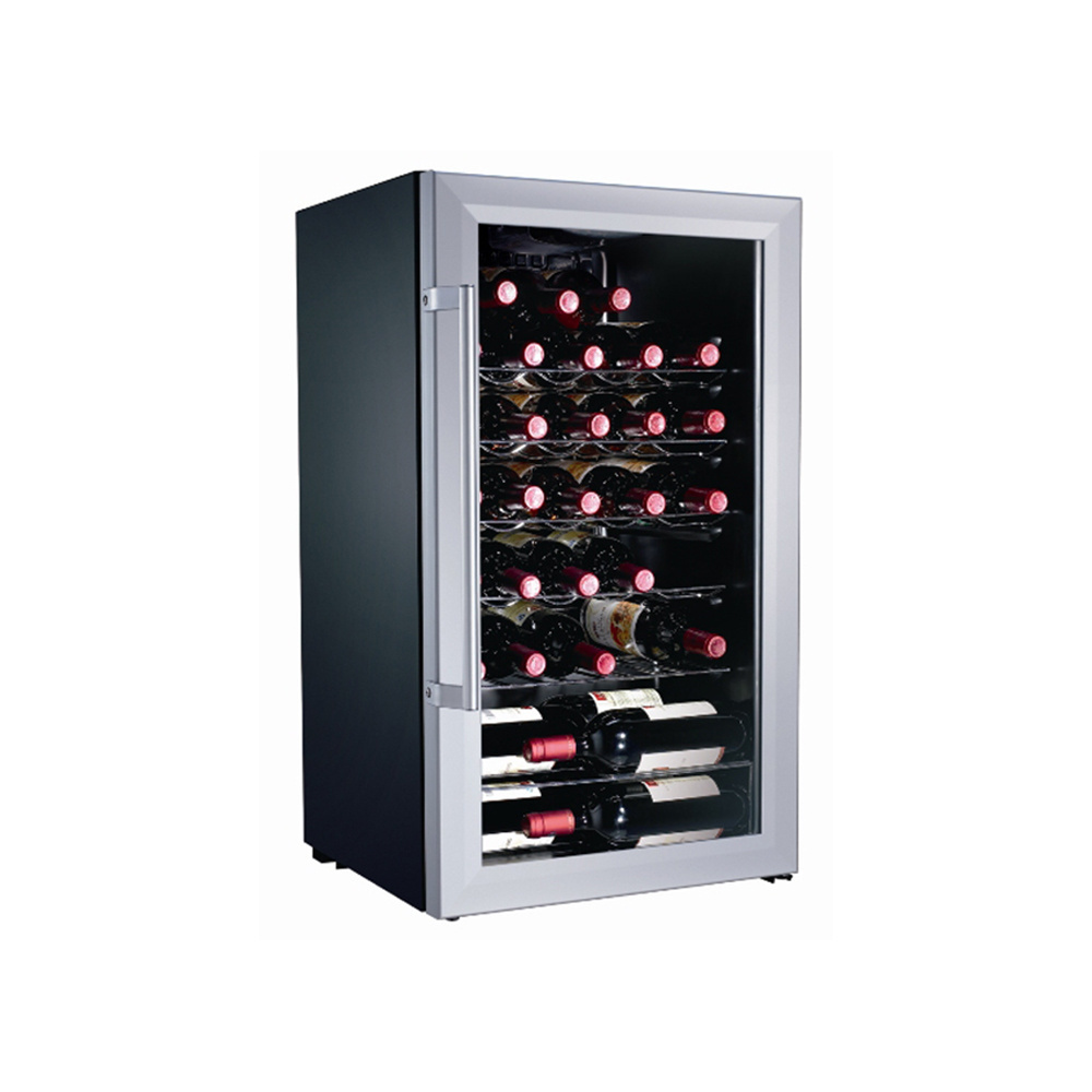 MEISDA SC98 98L home Wooden shelf wine cooler glass door wine commercial display fridge