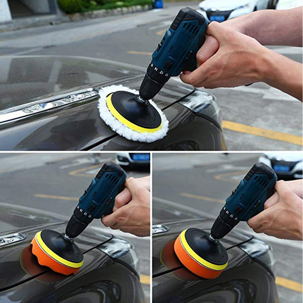 12pcs 3inch Sponge Polisher Waxing Pads Buffing Cleaning Set for Polish Buffer Drill Wheel Car Polishing Removes Scratches Kit