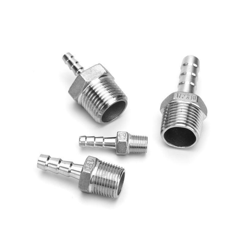 Stainless Steel 304 BSP Male Thread Pipe Fitting X Barb Hose Tail Reducer Pagoda Joint Coupling Connector