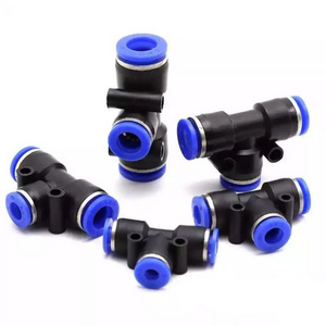 Air Connectors 4/ 6/ 8mm 10 12MM Pneumatic Fitting Quick Connect Slip Lock Tee 3Way Plastic Pipe Water Hose Tube Connector