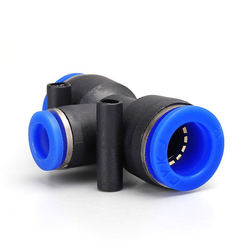 Air Connectors 4/ 6/ 8mm 10 12MM Pneumatic Fitting Quick Connect Slip Lock Tee 3Way Plastic Pipe Water Hose Tube Connector