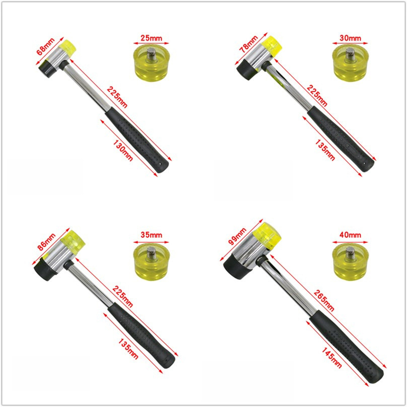 25/30/35/40mm Multifunctional Removable Mounting Hammer Double-head Rubber Hammer Furniture Installation Protective Hammer