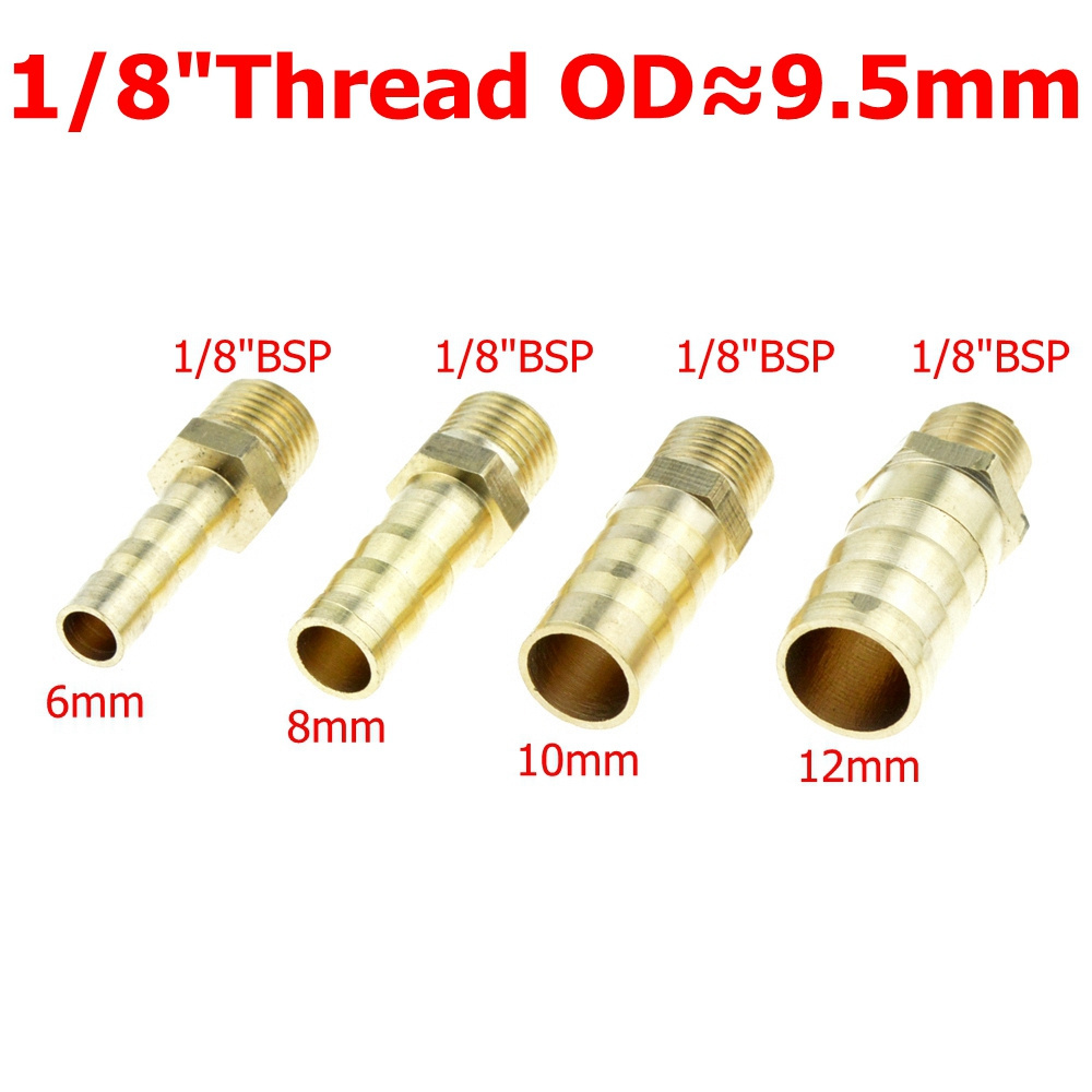 Brass Pipe Fitting 4mm 6mm 8mm 10mm 12mm 19mm Hose Barb Tail 1/8