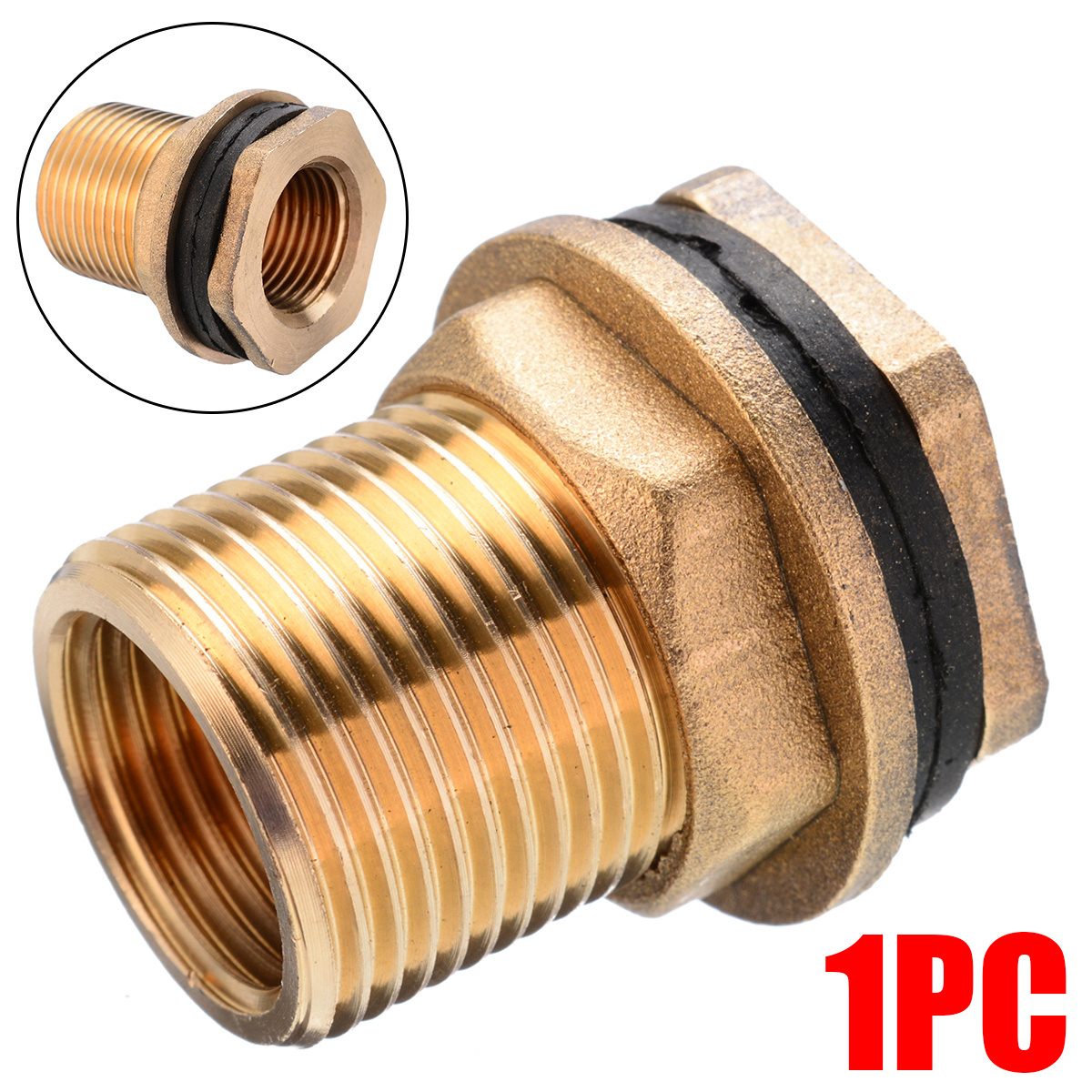 Brass Water Tank Connector For Garden Hose 3/4'' GHT Male To 1/2'' NPT Female Brass Bulkhead FittingPopular