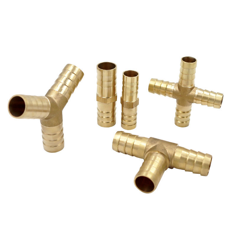 Brass Barb Pipe Fitting 2 3 4 way brass connector For 6mm 8mm 10mm 12mm  hose copper Pagoda Water Tube Fittings