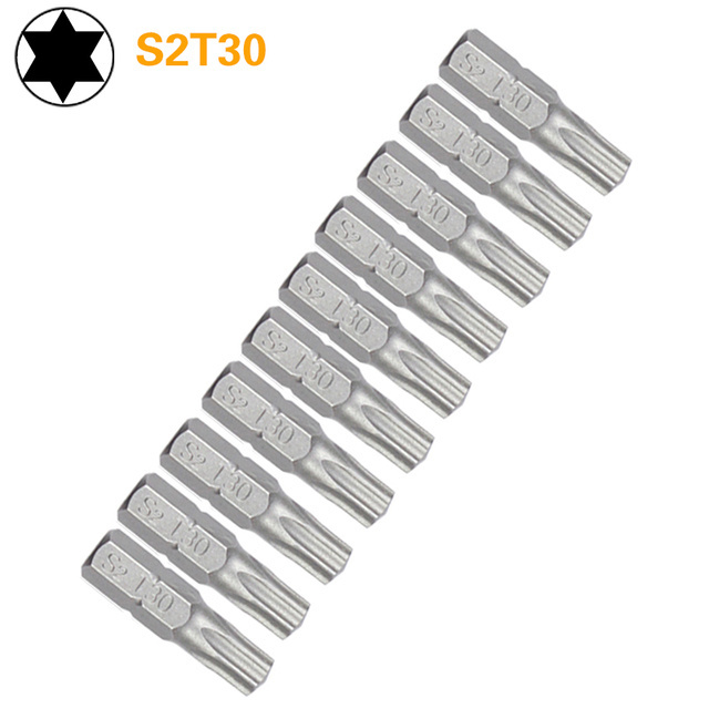 1 Inch T8 T9 T10 T15 T20 Torx Screwdriver Bit Set S2 Steel 1/4 Inch 6.35mm Hex Shank Electric Screwdriver Bits For Power Tools