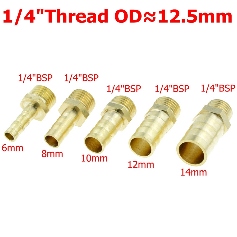 Brass Pipe Fitting 4mm 6mm 8mm 10mm 12mm 19mm Hose Barb Tail 1/8