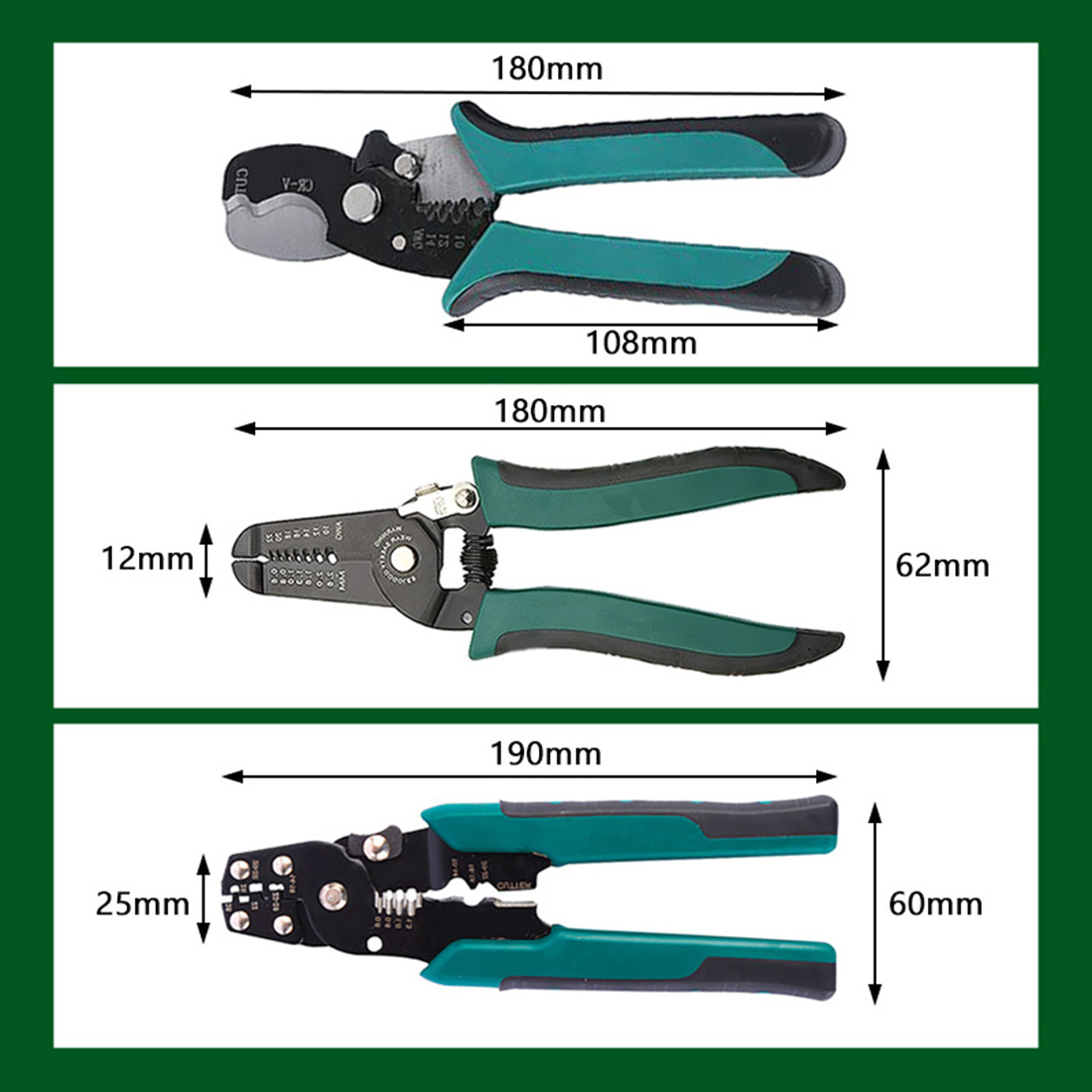 Multifunctional wire stripper, labor-saving and durable, electrician's scissors, crimping and cable stripping pliers