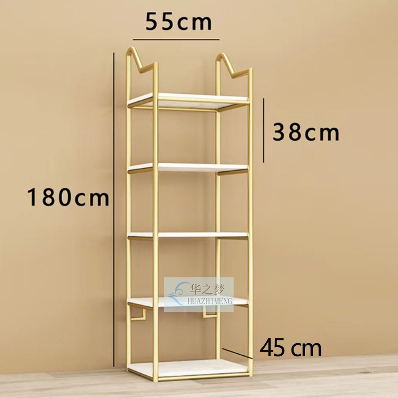 Free standing gold heels shoe display case racks wooden handbag displays table stand for shoes bags store