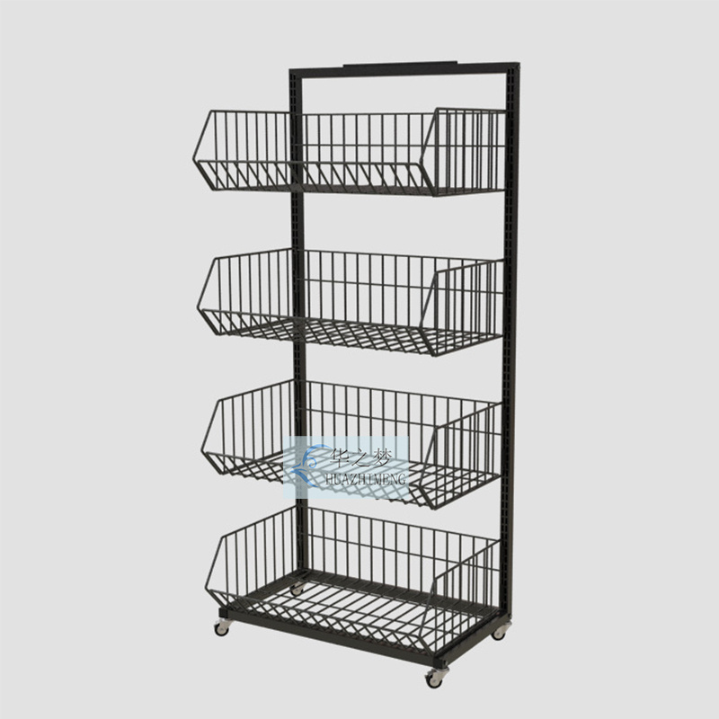 Supermarket Chip Snacks Metal Display Stand Rack Shelf Nail Polish Basket Storage Wire Display Shelving