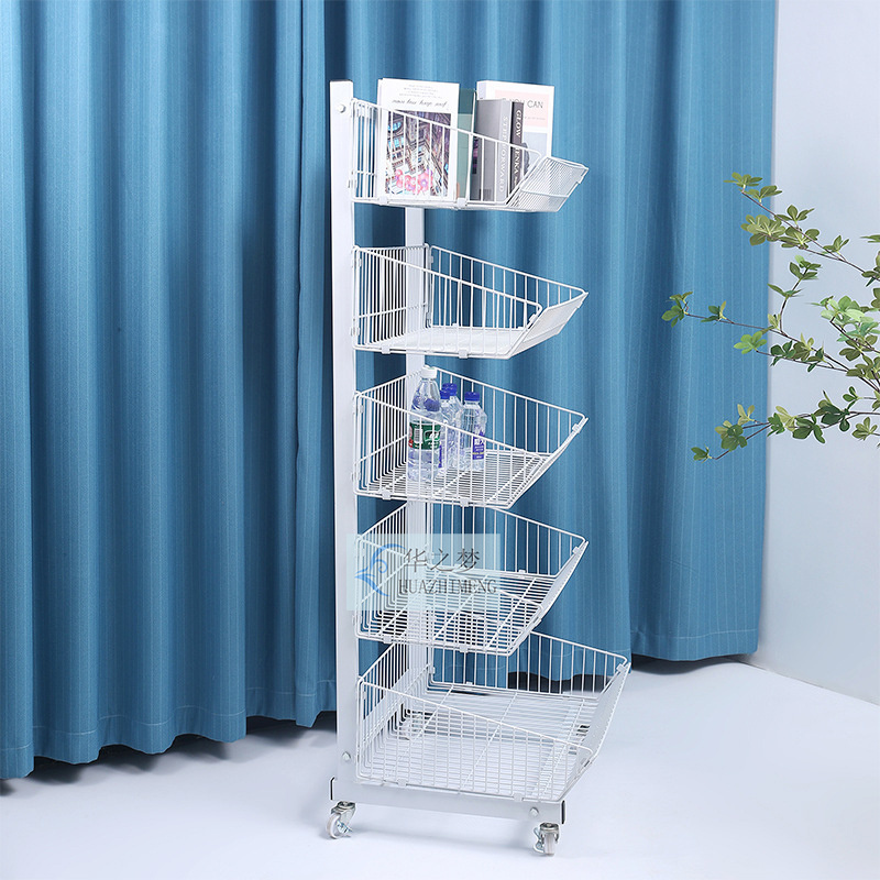 Supermarket Chip Snacks Metal Display Stand Rack Shelf Nail Polish Basket Storage Wire Display Shelving