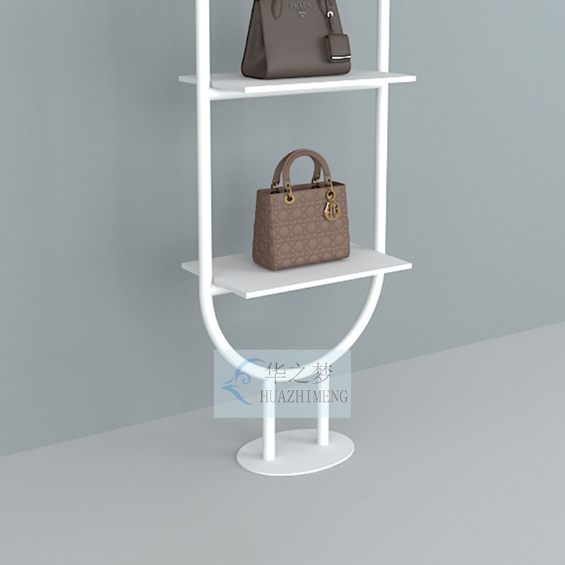 Custom Fashion Wall Mounted Boutique Shoes Store Display Racks Handbags Shop Fittings Displays Stand Rack