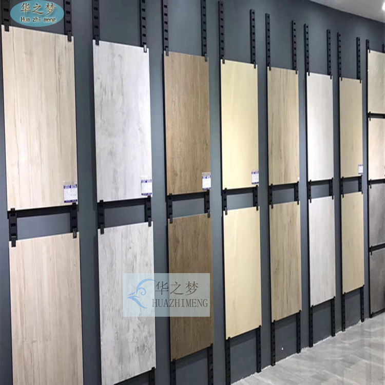 Adjustable Punching Hole Ceramic Tile  Stone Displays Rack Wood Floor Mosaic Slate Metal Display Stand Racks With Hooks