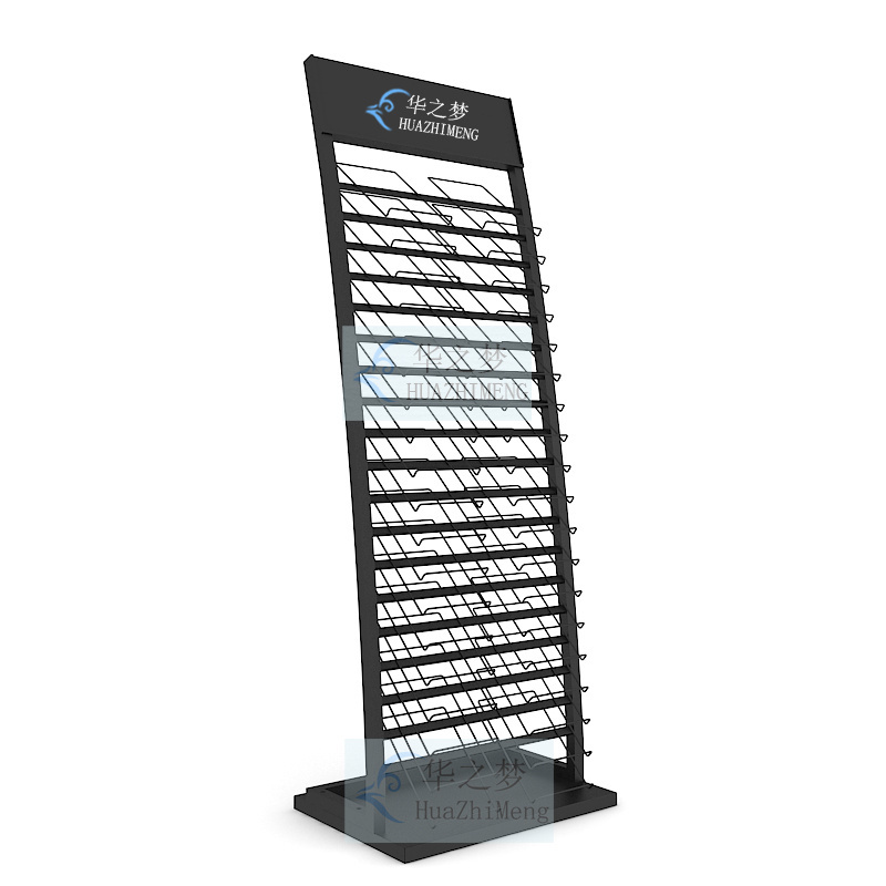 Standing Wood Floor Tower Display Racks Porcelain Ceramic Tile Waterfall Stands Marble Granite Stone Metal Displays Racks