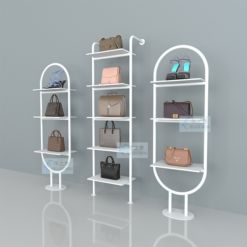 Hot Sale Shoe Handbag Shop Decoration Display Stand  Lady Bags Showcase Shoes Shop Furniture Display Rack