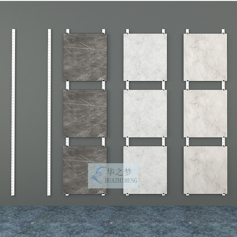 Adjustable Punching Hole Ceramic Tile  Stone Displays Rack Wood Floor Mosaic Slate Metal Display Stand Racks With Hooks