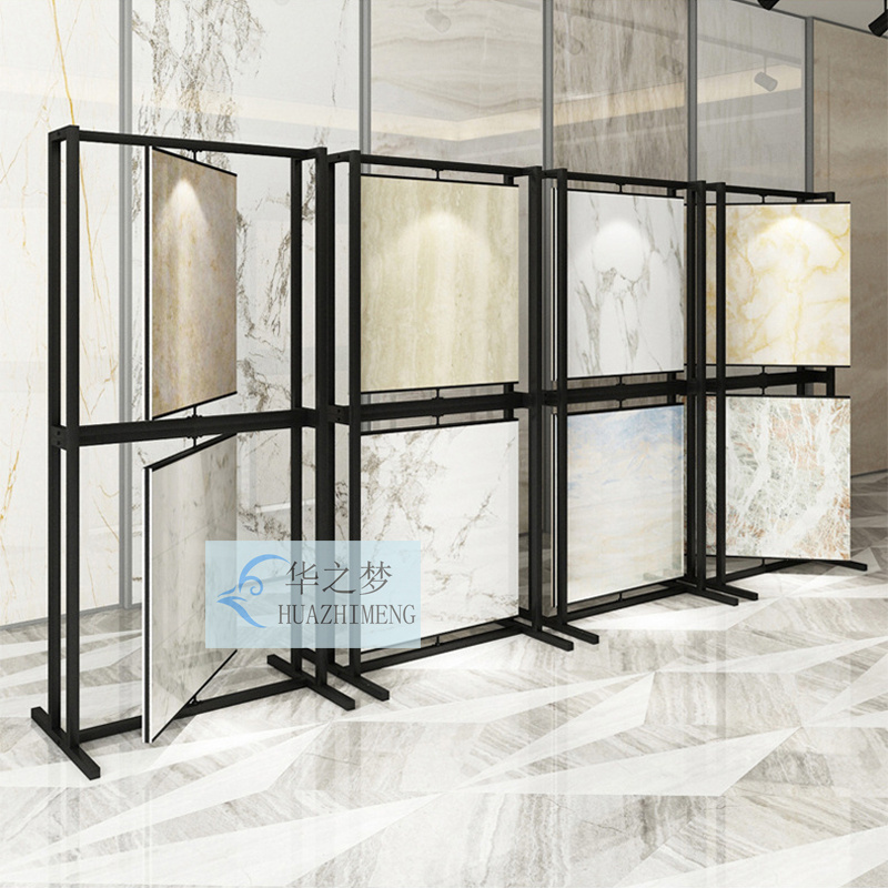 360 Degree Rotating Mosaic Sample Display Rack Ground Tile Slab Rock Stone Stand Wood Floor Displays Racks Shelf