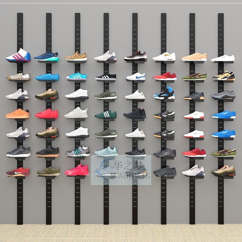 OEM ODM Wall Mount Sport Shoe Display Rack Luxury Floating Shoes Displays Ideas Stand For Shop Store