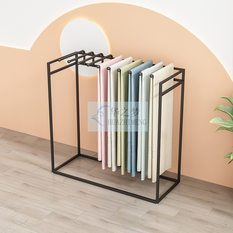 Custom home textile quilt display rack fabric Roll display stand scarf curtain metal display racks for store showroom