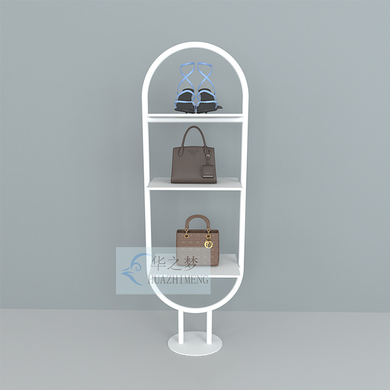 Custom Fashion Wall Mounted Boutique Shoes Store Display Racks Handbags Shop Fittings Displays Stand Rack