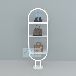 Custom Fashion Wall Mounted Boutique Shoes Store Display Racks Handbags Shop Fittings Displays Stand Rack