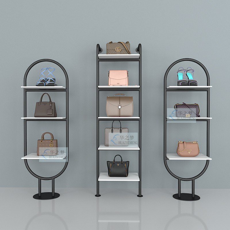 Hot Sale Shoe Handbag Shop Decoration Display Stand  Lady Bags Showcase Shoes Shop Furniture Display Rack