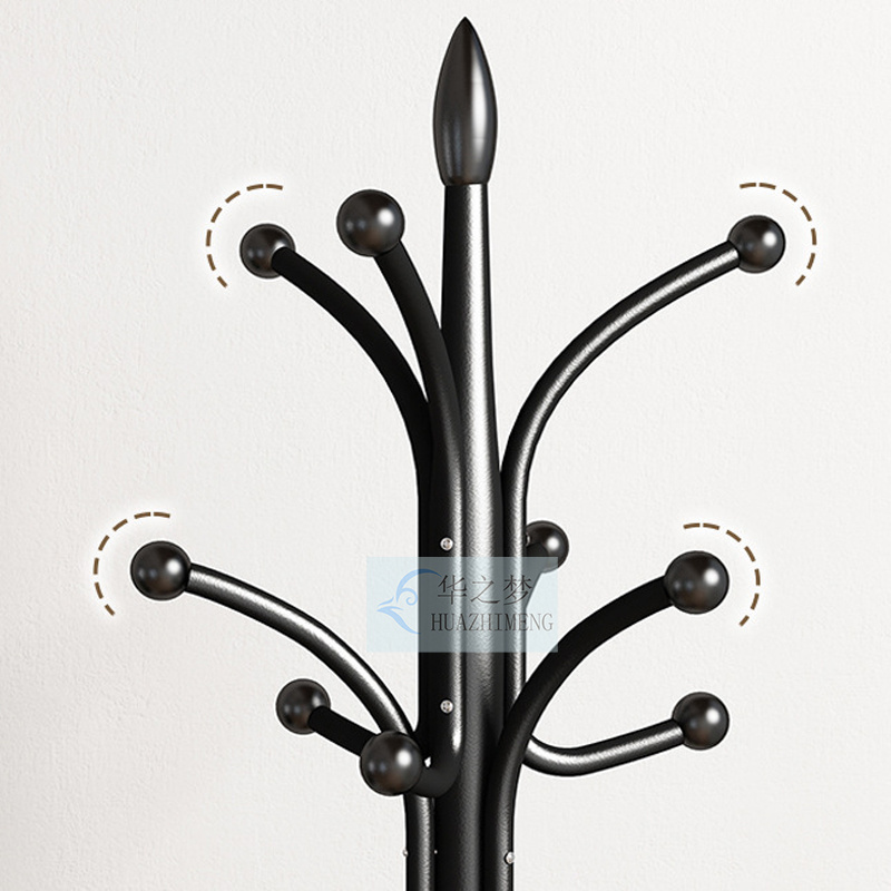 China Manufacturer Bedroom Hanger Floor Standing Hat Handbag Metal Tree Clothes Display Coat Rack Stand