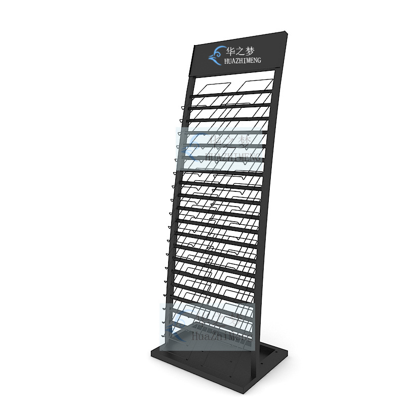 Standing Wood Floor Tower Display Racks Porcelain Ceramic Tile Waterfall Stands Marble Granite Stone Metal Displays Racks