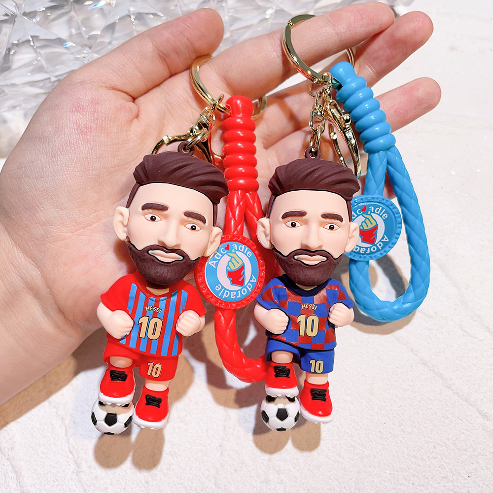 Tong Messi Football Star Keychain Car Keychain 3D Toy Schoolbag Pendant