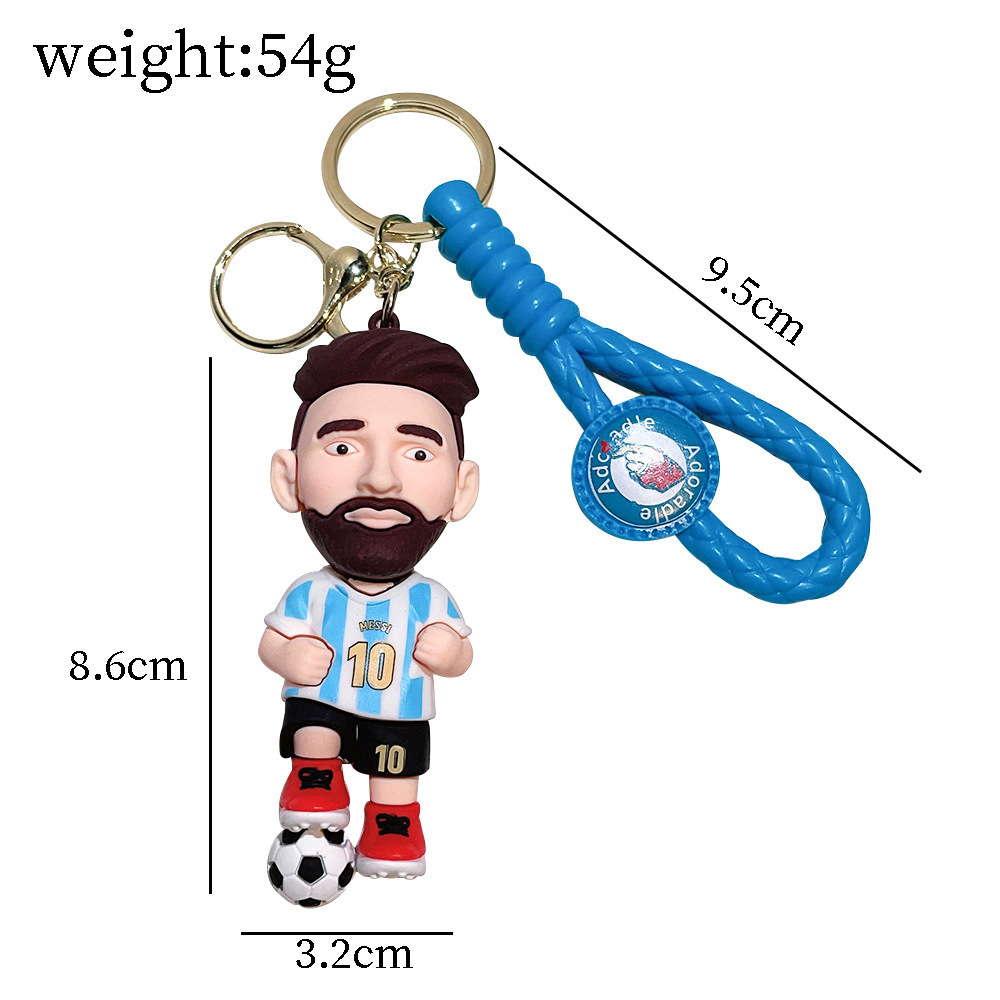 Tong Messi Football Star Keychain Car Keychain 3D Toy Schoolbag Pendant