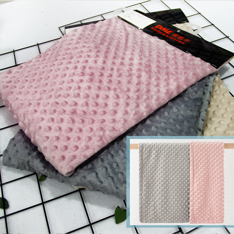 Anti-Static Super Soft Bubble 100% Polyester Suede Plush Embossed Dot Fabric for Baby Cuddle Blanket