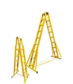 china 4-12m multi function fiberglass double sided Insulated telescopic ladder for electric construction