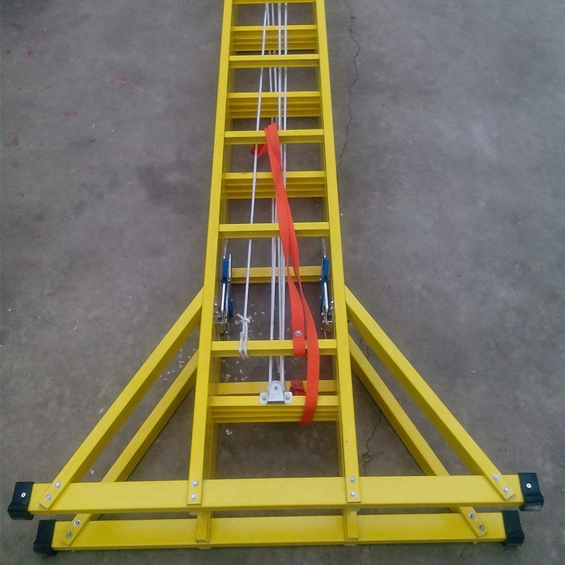 china 4-12m multi function fiberglass double sided Insulated telescopic ladder for electric construction