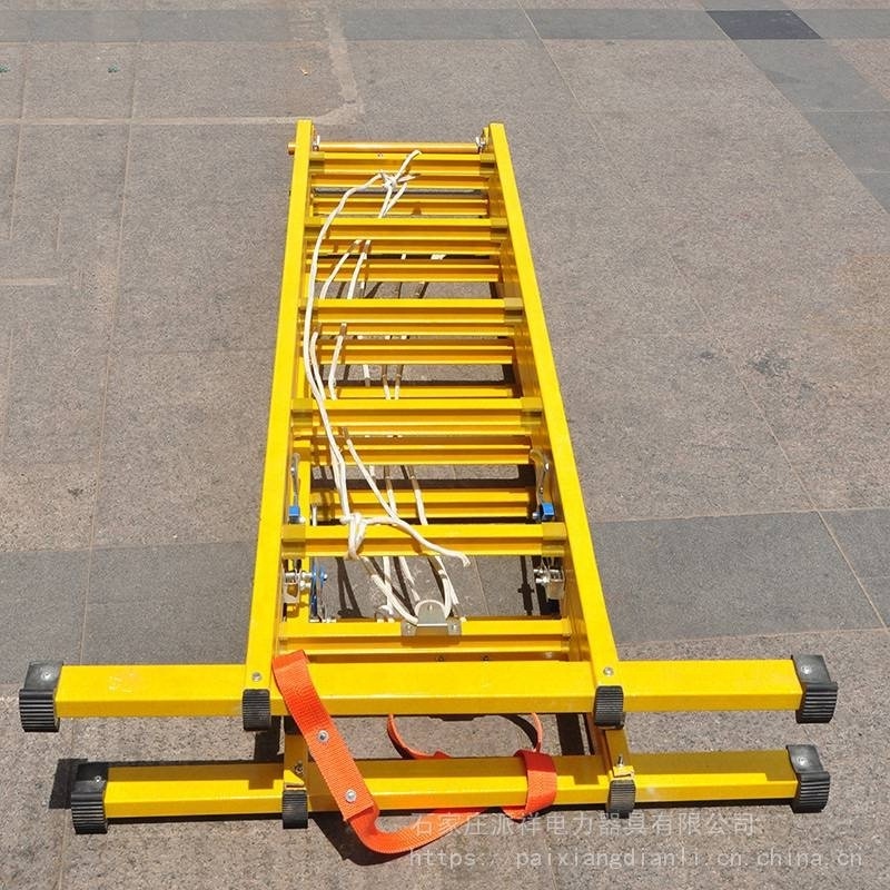 china 4-12m multi function fiberglass double sided Insulated telescopic ladder for electric construction