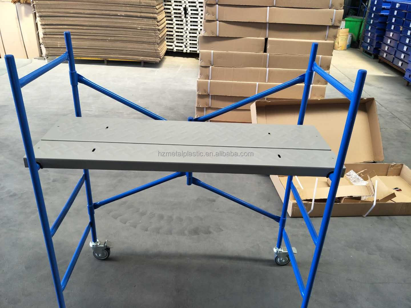 1.2m Steel Folding Mobile Scaffolding Multi-function Portable Mini Scaffold Rolling Storage Shelf