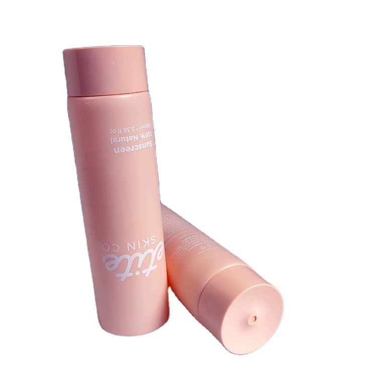 100ml  PCR Soft tube sunscreen  cosmetic tube makeup Plastic tube with center flow twist cap  sugarcane