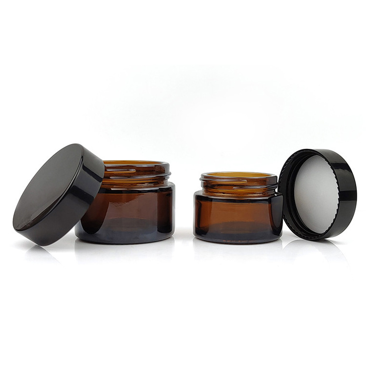 10 15 20 30 50 60 100 ml g cosmetic amber glass jar round small empty 10g 15g 20g 30g 50g 60g 100g 5g face cream with black lid