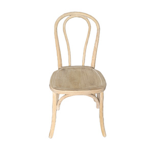 Factory supply hand carved rustic style wooden armless dining chair bentwood restaurant chair