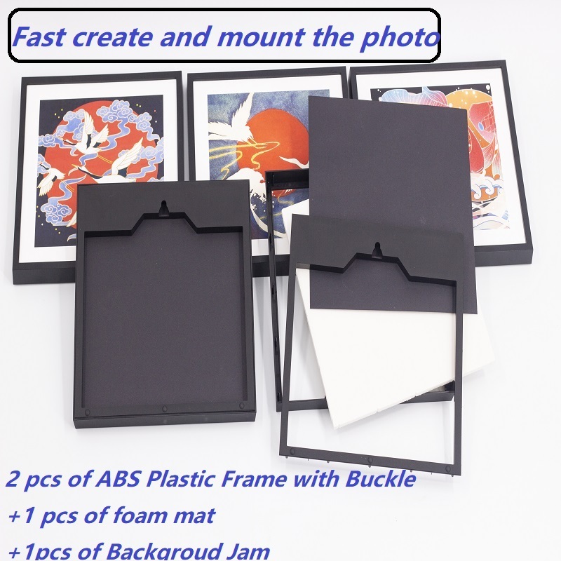 Hot selling South America 8*8 Inch Black Plastic Restickable Photo Frame Marco de fotos de plastico