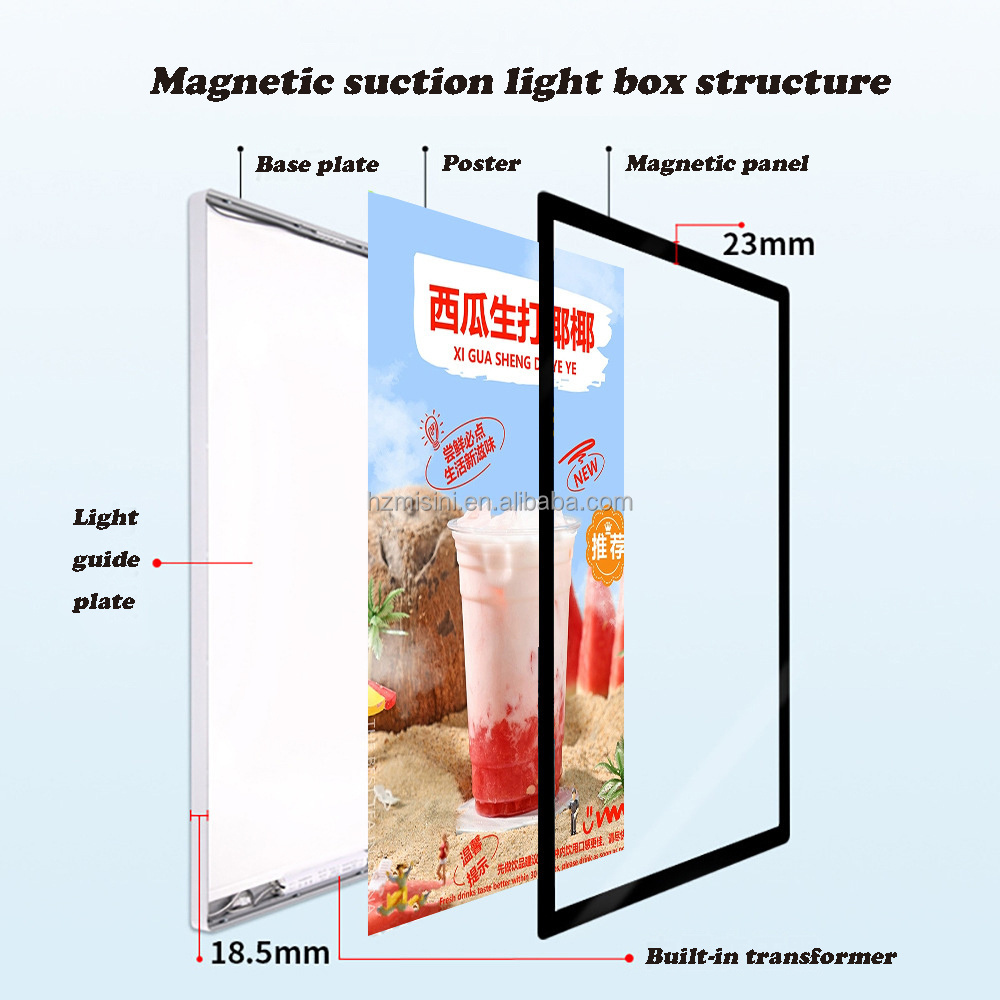 LED Light Box Frame 24x36 Inches Slim Wall Mounted Illuminated Advertising Poster Sign