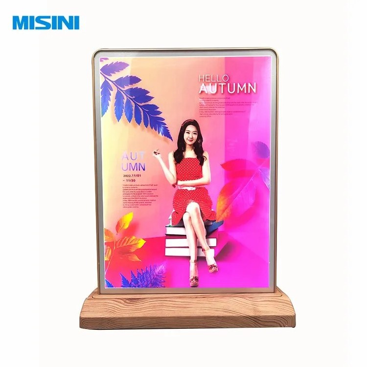 Rechargeable A4 Double-Sided Bar Slim Led Advertising Picture Stand Menu Board Frame Light Box Sign