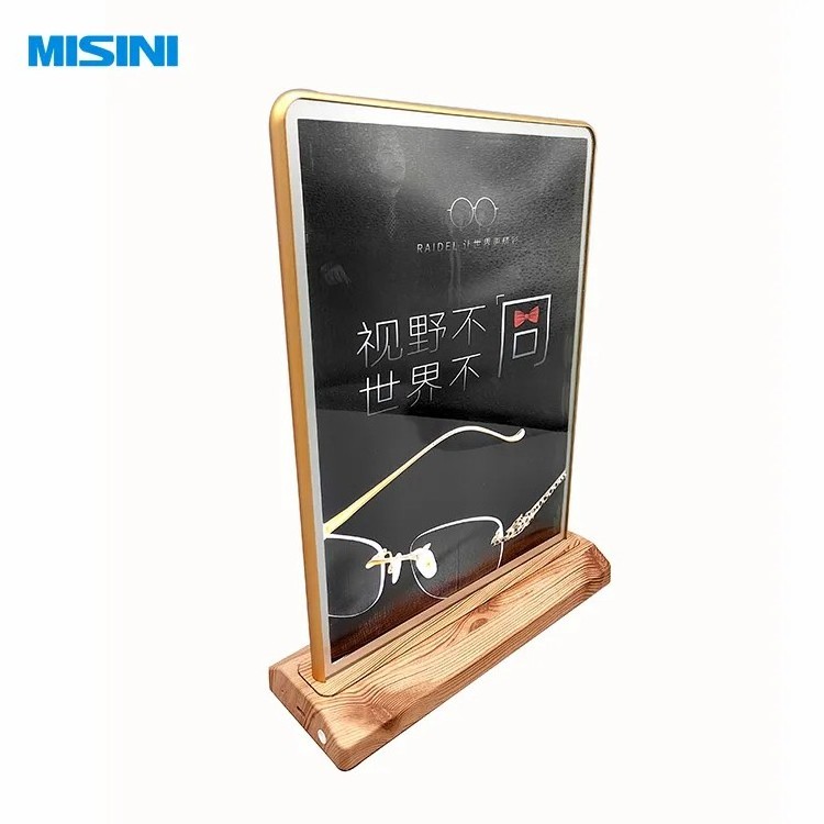 Rechargeable A4 Double-Sided Bar Slim Led Advertising Picture Stand Menu Board Frame Light Box Sign