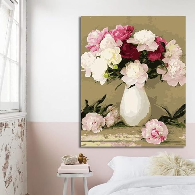 Wholesale High Quality Camellias DIY Handmade Decor Painting Wall Art Paint By Numbers Kits For Living Room