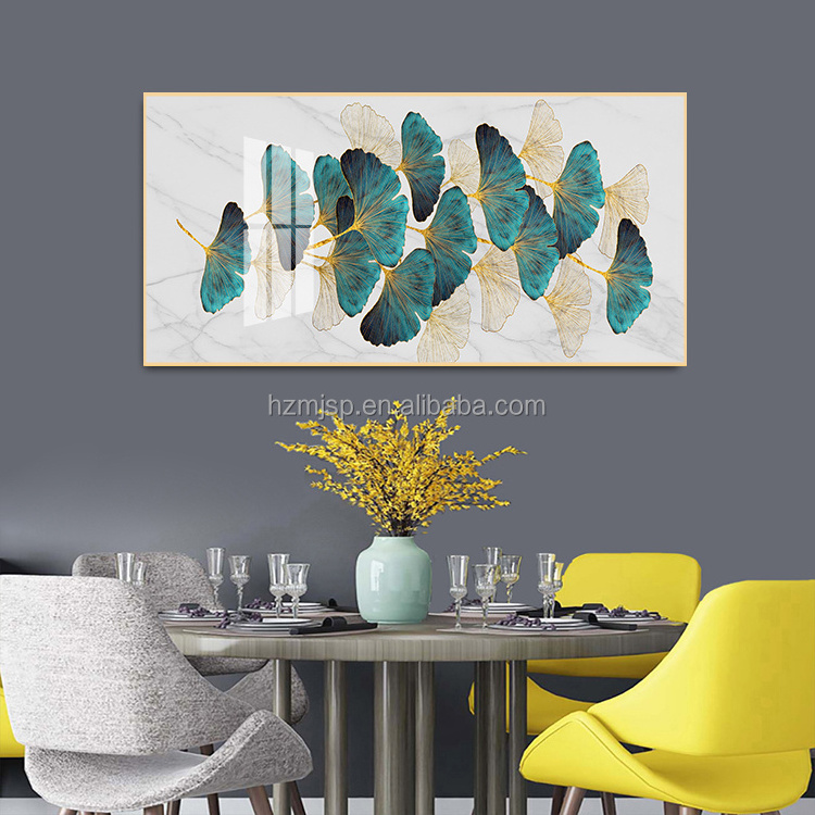 Wholesale Modern Golden Ginkgo Leaves Still Life Paintings Art Living Room Bedromm Wall Decoration Landscape Painting