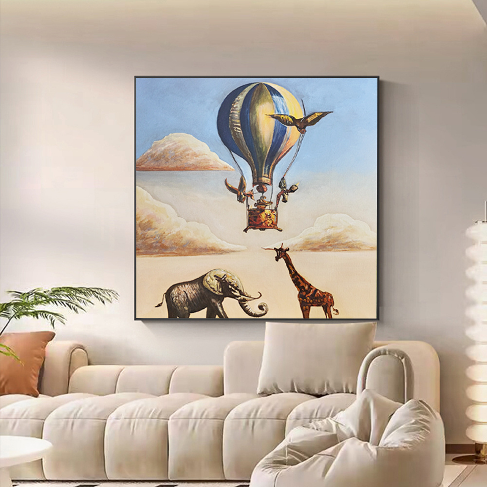 Customized Modern Decoration Oil Paintings hot-air balloon Landscape Hand Painted Canvas Painting For living room decoration