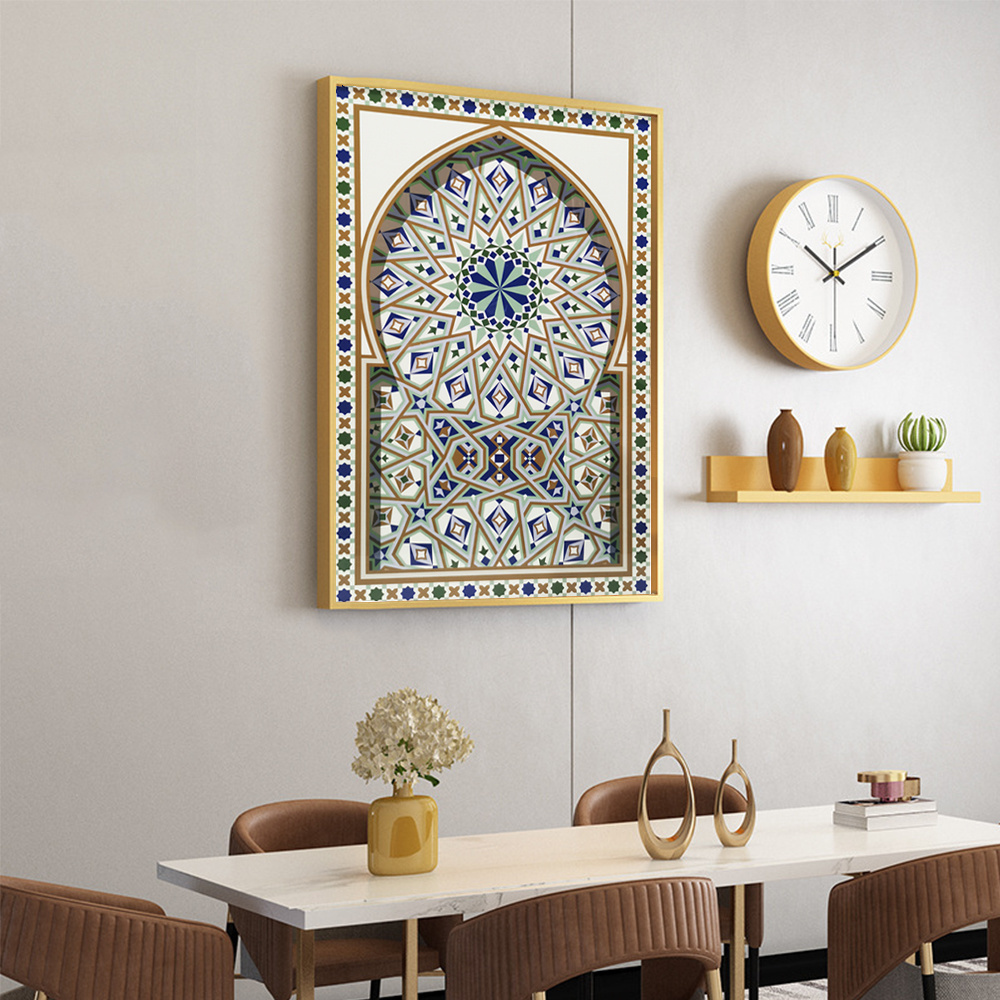 Living Room Decorative Painting Moroccan Arch Crystal Porcelain Painting Hotel Restaurant Middle Eastern Architecture Wall Art