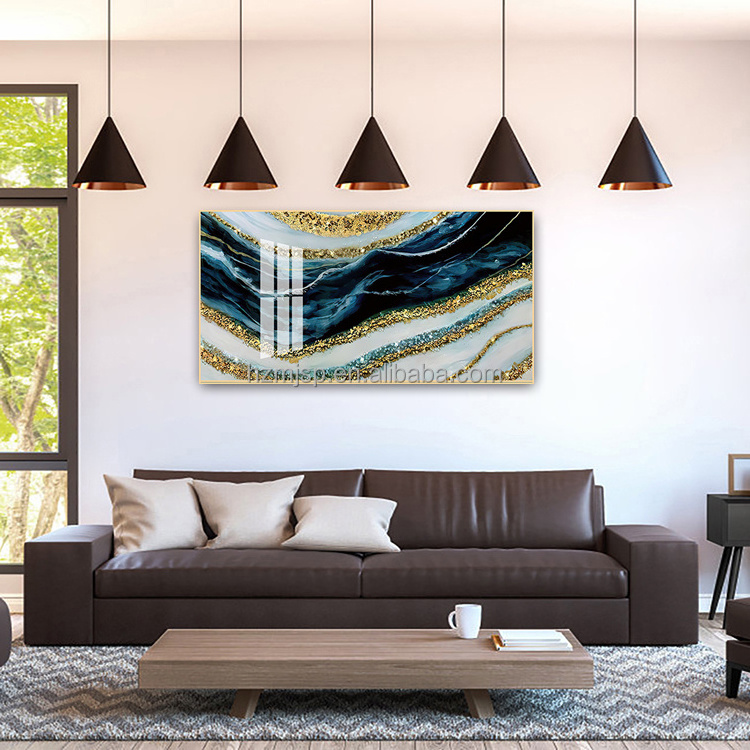 Wholesale Modern Home Decor Wall Art Abstract Oil Painting For Living Room Gloss Crystal Porcelain Decorative Landscape Painting