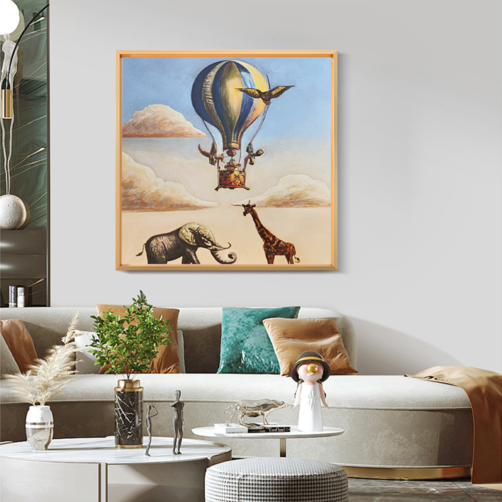 Customized Modern Decoration Oil Paintings hot-air balloon Landscape Hand Painted Canvas Painting For living room decoration