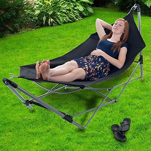 High quality Hanging double cotton hammock Outdoor garden swing hammock with Stand