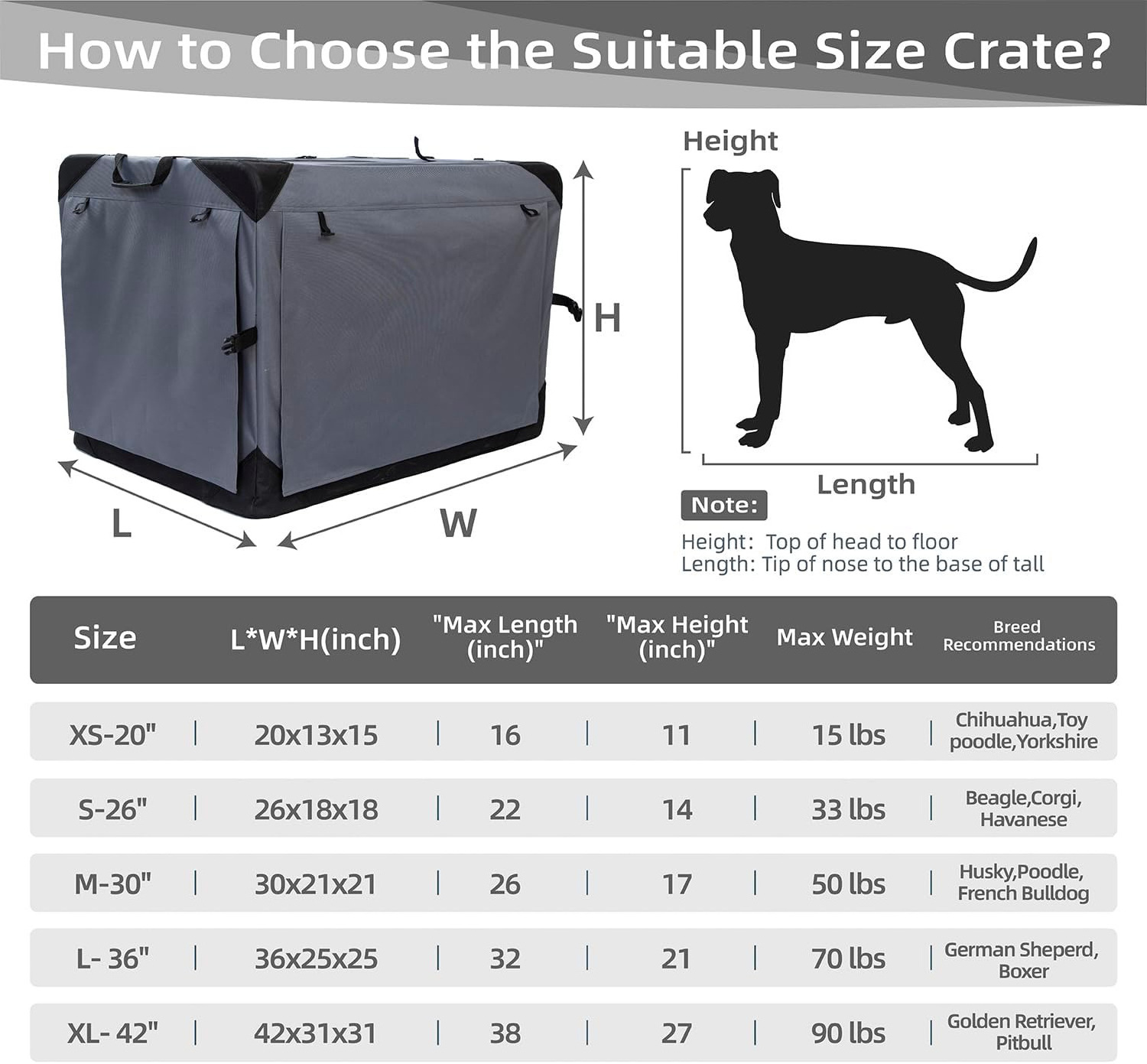 Travel Dog Crate 42 Inch Collapsible Dog Crate with Curtains 4 Door Curtains Pet Carrier for Airflow and Calm